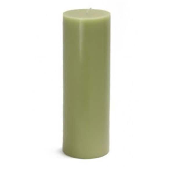 Zest Candle CPZ-100-12 3 x 9 in. Sage Green Pillar Candles, 12PK CPZ-100_12 - main